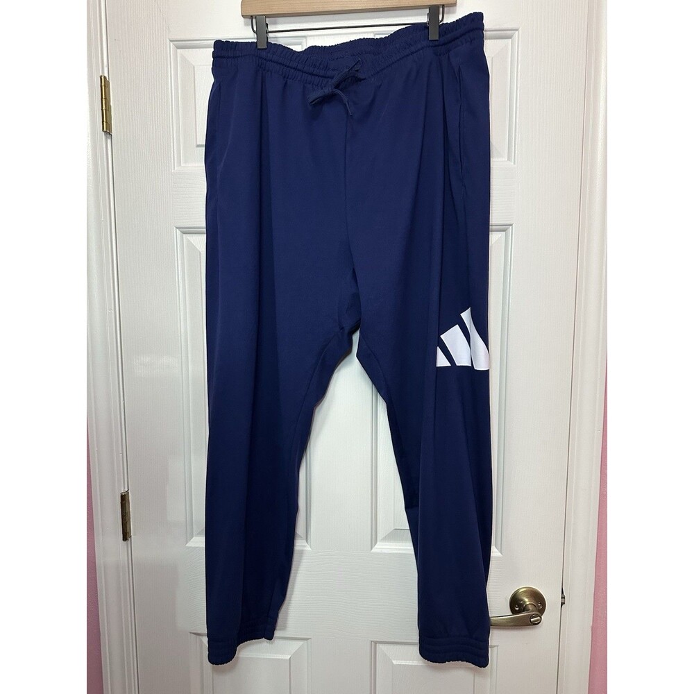 Size 2XL Adidas Essentials Big Logo Regular Fit Pants Jogger Navy Men JE8963 NEW